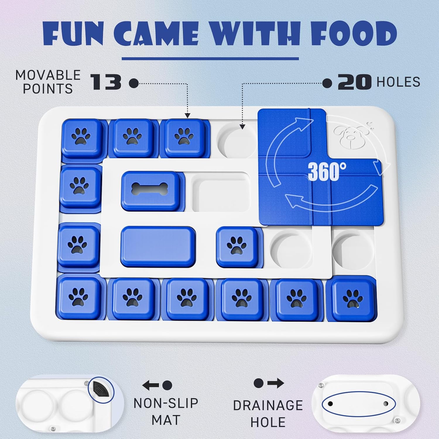 CARLA HOME Interactive Dog Puzzle Toy Slow Feeder Treat Dispenser for Dogs & Cats V178-36319