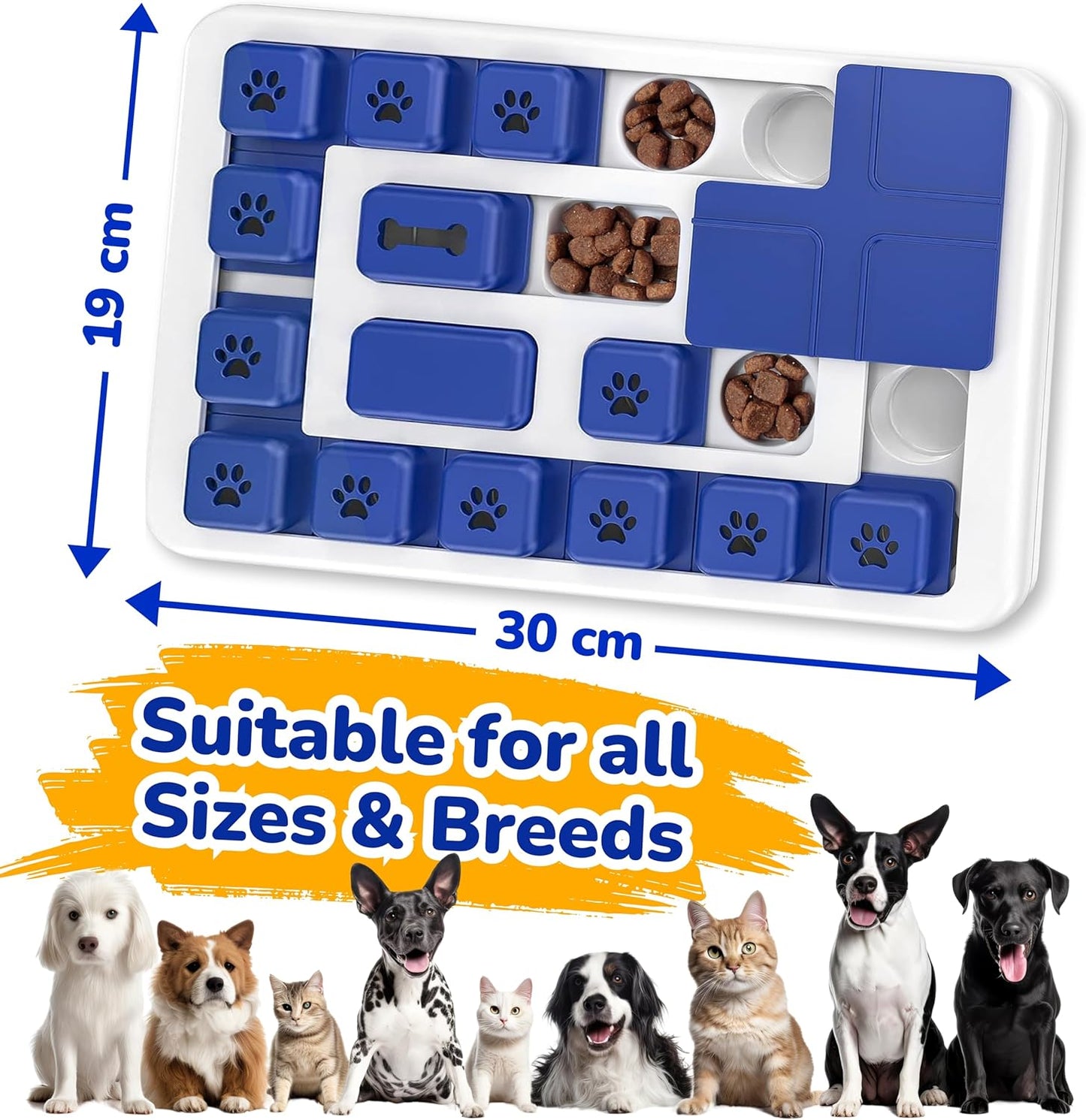 CARLA HOME Interactive Dog Puzzle Toy Slow Feeder Treat Dispenser for Dogs & Cats V178-36319