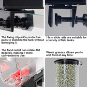 CARLA HOME Automatic Fish Feeder with Timer, Moistureproof Dispenser & Rechargeable Feeding for Aquarium or V178-36321