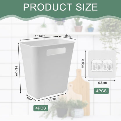CARLA HOME 4-Pack Self-Adhesive Wall Storage Box for Cabinet Doors, Kitchen, Bathroom & Office V178-36322