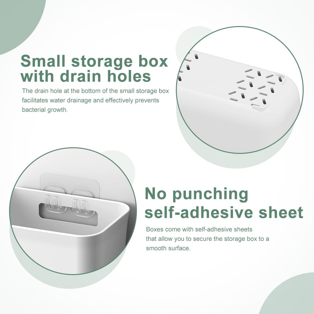 CARLA HOME 4-Pack Self-Adhesive Wall Storage Box for Cabinet Doors, Kitchen, Bathroom & Office V178-36322