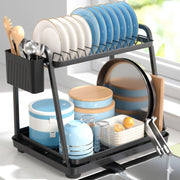 CARLA HOME 2-Tier Dish Drying Rack for Kitchen Countertop with Drainage Tray, Utensil Holder, Cutting Board V178-36325