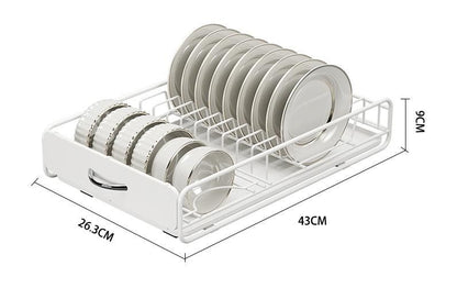 CARLA HOME Pull Out Dish Rack for Kitchen Cabinet with Slide Out Drawer Organizer for Plates, Bowls & Utensils V178-36326