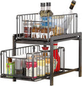 CARLA HOME 2 Tier Sliding Cabinet Organizer Drawer Storage Rack for Kitchen or Bathroom V178-36330