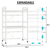 CARLA HOME 3-Tier Microwave Oven Rack with Adjustable Metal Kitchen Shelf Stand for Countertop Storage and 6 V178-36338