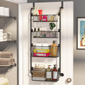 CARLA HOME 4-Tier Over the Door Organizer Heavy-Duty Metal Pantry Rack with Hanging Baskets for Home Kitchen V178-36339