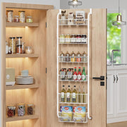 CARLA HOME 6-Tier Over the Door Organizer Heavy-Duty Metal Pantry Rack with Hanging Baskets for Home Kitchen V178-36341
