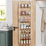 CARLA HOME 6-Tier Over the Door Organizer Heavy-Duty Metal Pantry Rack with Hanging Baskets for Home Kitchen V178-36341