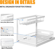 CARLA HOME 2 pack Under Sink Organiser with Sliding Drawers & 2 tier for Kitchen & Bathroom V178-36342