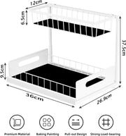 CARLA HOME 2 pack Under Sink Organiser with Sliding Drawers & 2 tier for Kitchen & Bathroom V178-36342