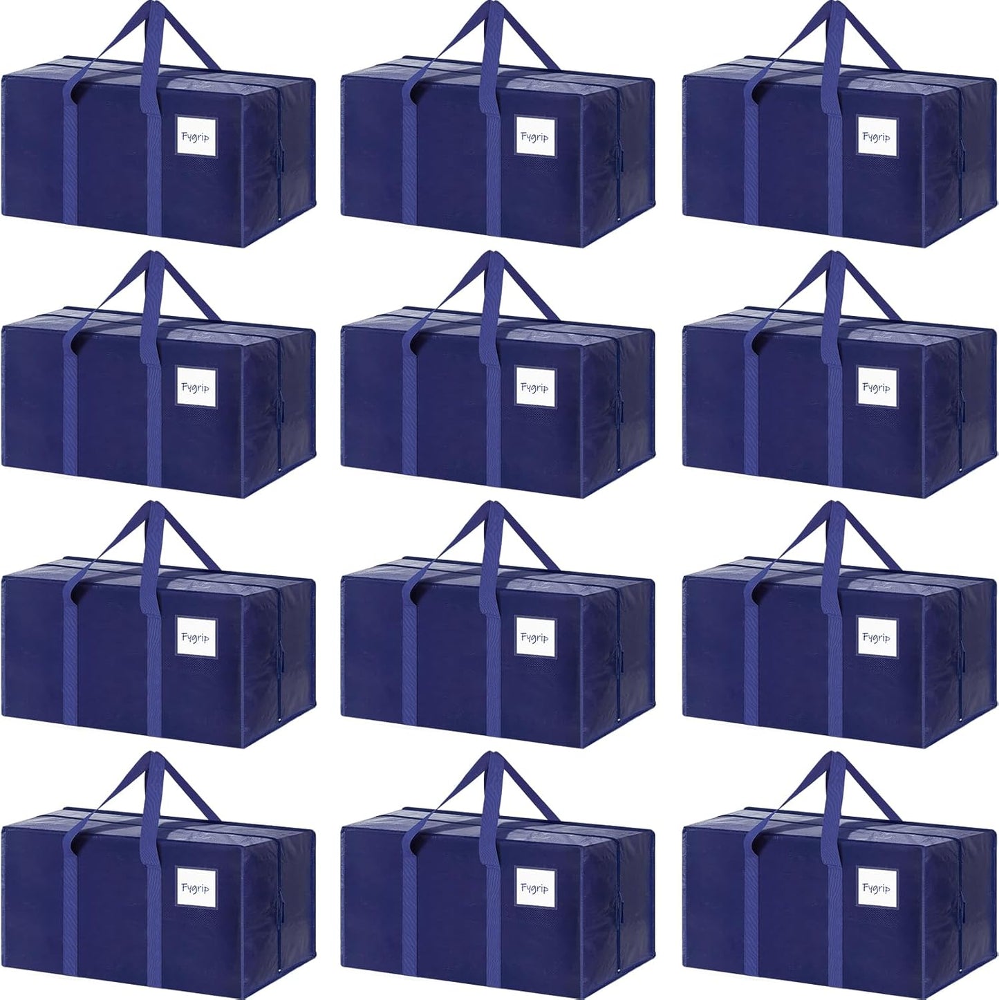 CARLA HOME 12-Pack Large Moving Storage Bags with Zippers & Handles with 95 Liters Capacity for Space Saving, V178-36345