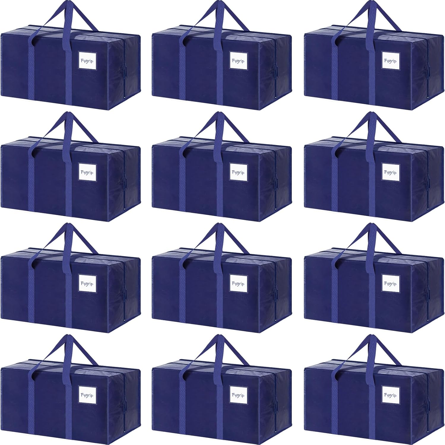 CARLA HOME 12-Pack Large Moving Storage Bags with Zippers & Handles with 95 Liters Capacity for Space Saving, V178-36345