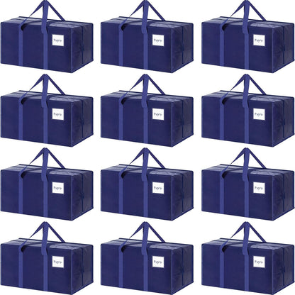 CARLA HOME 12-Pack Large Moving Storage Bags with Zippers & Handles with 95 Liters Capacity for Space Saving, V178-36345