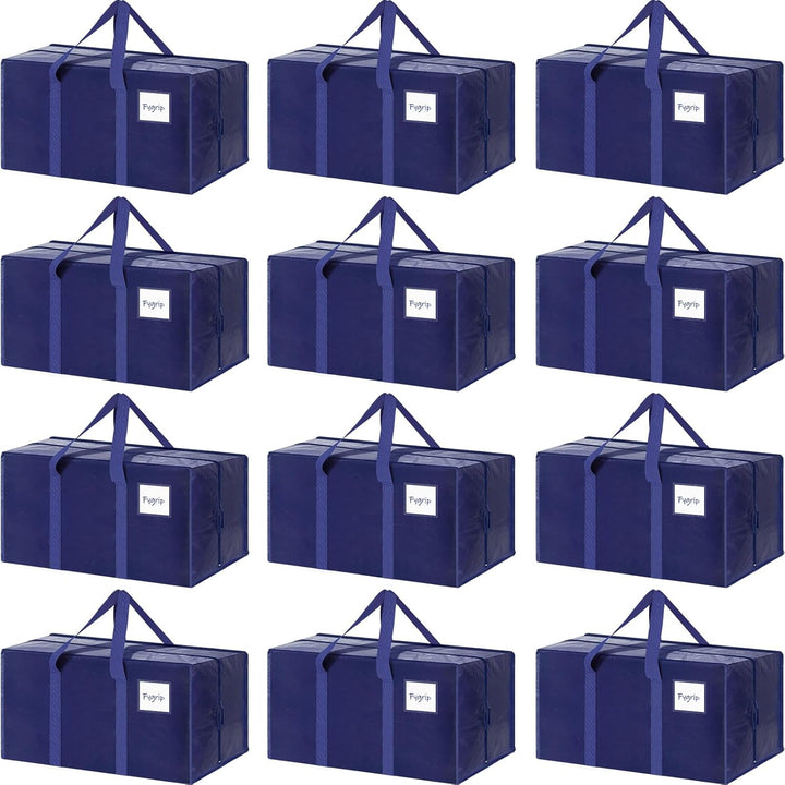 CARLA HOME 12-Pack Large Moving Storage Bags with Zippers & Handles with 95 Liters Capacity for Space Saving, V178-36345
