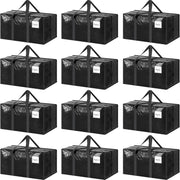 CARLA HOME 12-Pack Large Moving Storage Bags with Zippers & Handles with 95 Liters Capacity for Space Saving, V178-36346