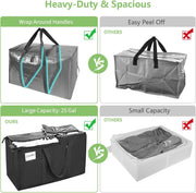 CARLA HOME 12-Pack Large Moving Storage Bags with Zippers & Handles with 95 Liters Capacity for Space Saving, V178-36346
