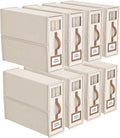 CARLA HOME Bed Sheet Organizer Set of 8 with Handle & Window for Covers, Pillowcases, Blankets, Clothes & V178-36350