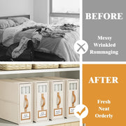 CARLA HOME Bed Sheet Organizer Set of 8 with Handle & Window for Covers, Pillowcases, Blankets, Clothes & V178-36350
