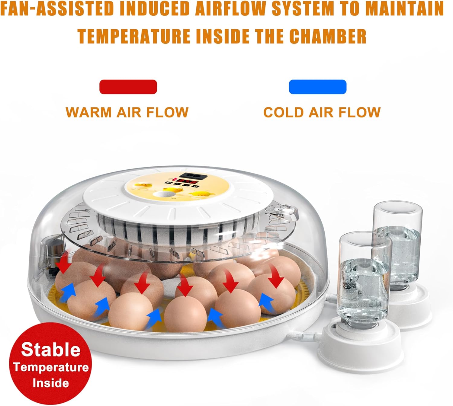 CARLA HOME 18 Egg Incubator with Automatic Turning, LED Display, Humidity & Temperature Control, Auto Water V178-36353