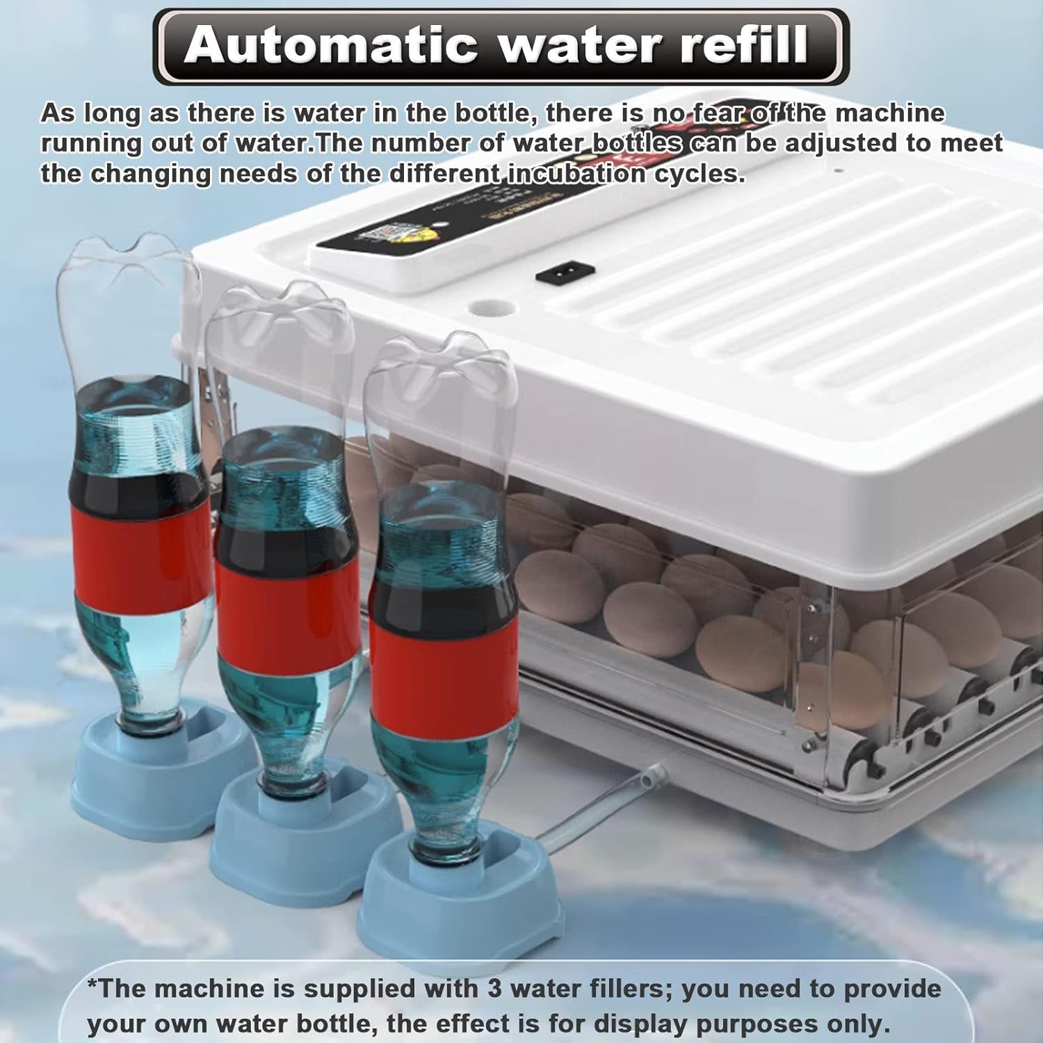 CARLA HOME 70 Egg Incubator with Automatic Turning, LED Display, Humidity & Temperature Control, Auto Water V178-36355