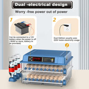 CARLA HOME 128 Egg Incubator with Automatic Turning, LED Display, Humidity & Temperature Control, Auto Water V178-36356