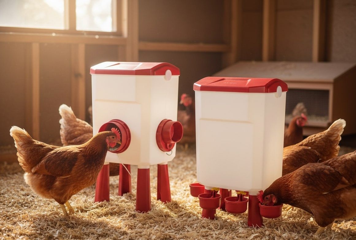 CARLA HOME Automatic Chicken Feeder Waterer Set with 8KG Food 7L Water Capacity for Coop, Chickens, Ducks, V178-36357