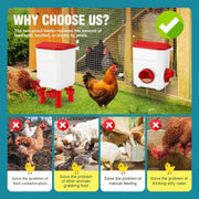 CARLA HOME Automatic Chicken Feeder Waterer Set with 8KG Food 7L Water Capacity for Coop, Chickens, Ducks, V178-36357