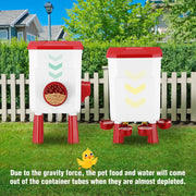 CARLA HOME Automatic Chicken Feeder Waterer Set with 8KG Food 7L Water Capacity for Coop, Chickens, Ducks, V178-36357