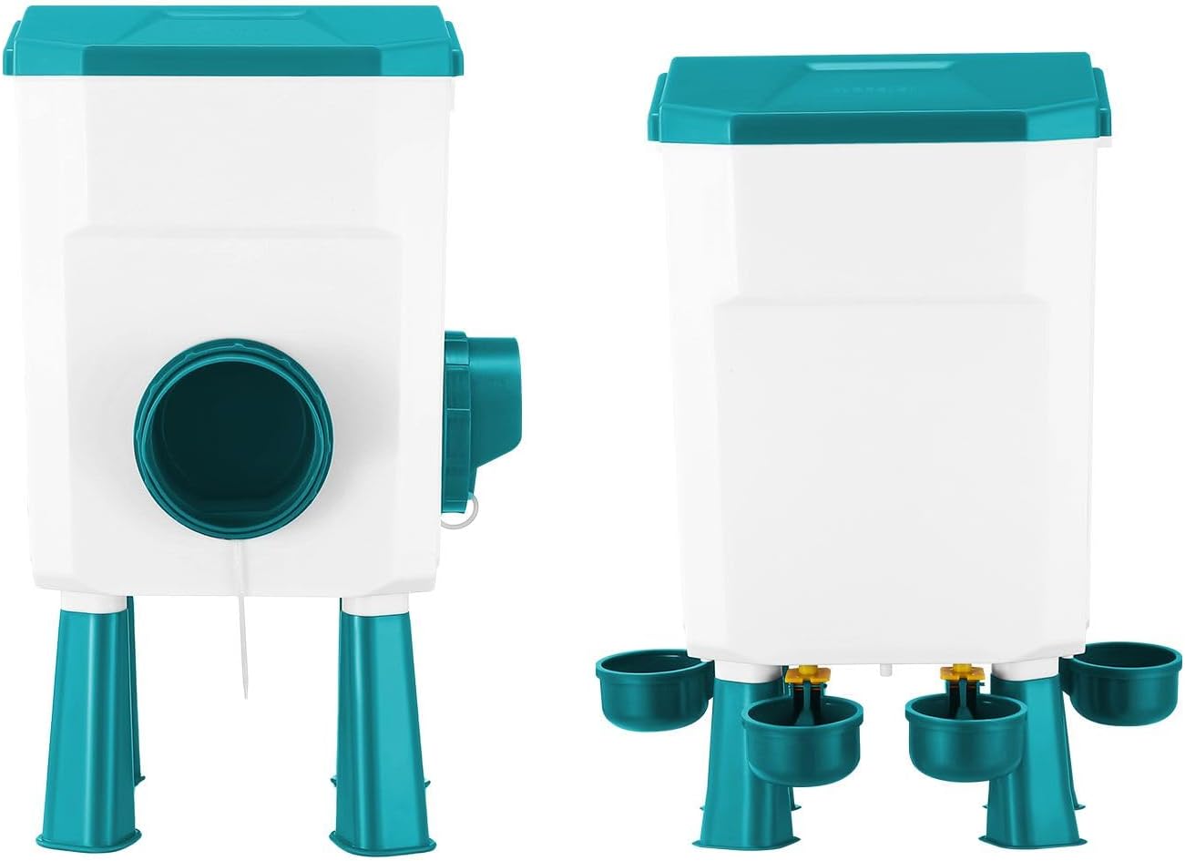 CARLA HOME Automatic Chicken Feeder Waterer Set with 8KG Food 7L Water Capacity for Coop, Chickens, Ducks, V178-36358