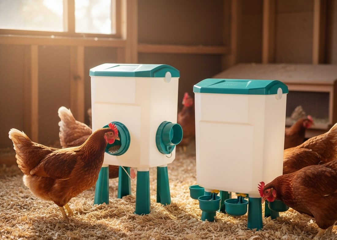 CARLA HOME Automatic Chicken Feeder Waterer Set with 8KG Food 7L Water Capacity for Coop, Chickens, Ducks, V178-36358