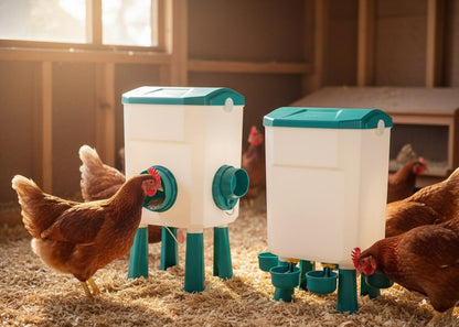 CARLA HOME Automatic Chicken Feeder Waterer Set with 8KG Food 7L Water Capacity for Coop, Chickens, Ducks, V178-36358