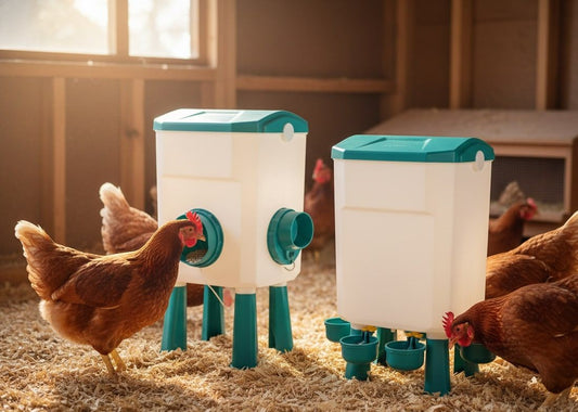 CARLA HOME Automatic Chicken Feeder Waterer Set with 8KG Food 7L Water Capacity for Coop, Chickens, Ducks, V178-36358