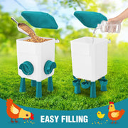 CARLA HOME Automatic Chicken Feeder Waterer Set with 8KG Food 7L Water Capacity for Coop, Chickens, Ducks, V178-36358