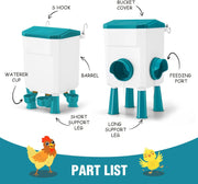CARLA HOME Automatic Chicken Feeder Waterer Set with 8KG Food 7L Water Capacity for Coop, Chickens, Ducks, V178-36358
