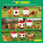 CARLA HOME Chicken Feeder Waterer Set, Automatic Gravity Dispenser with 8KG Food & 8L Water Capacity, 4 Ports V178-36359