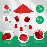 CARLA HOME Chicken Feeder Waterer Set, Automatic Gravity Dispenser with 8KG Food & 8L Water Capacity, 4 Ports V178-36359