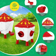 CARLA HOME Chicken Feeder Waterer Set, Automatic Gravity Dispenser with 8KG Food & 8L Water Capacity, 4 Ports V178-36359