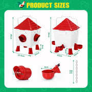 CARLA HOME Chicken Feeder Waterer Set, Automatic Gravity Dispenser with 8KG Food & 8L Water Capacity, 4 Ports V178-36359
