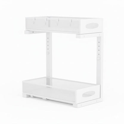 CARLA HOME 2 Pack Under Sink Organizer Pull Out Sliding Cabinet Storage Shelf with Height Adjustable for V178-36364