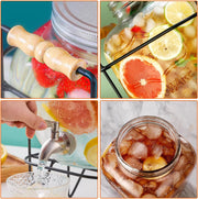 CARLA HOME 5L Glass Drink Dispenser with Metal Stand, Wide Mouth Beverage Jar & Stainless Steel Tap for V178-36369