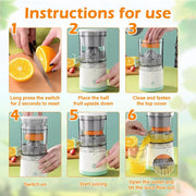CARLA HOME Hands-Free Citrus Juicer with USB Rechargeable Electric Fruit Squeezer V178-36370