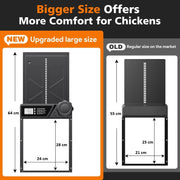 CARLA HOME Solar Automatic Chicken Coop Door with Timer, Light Sensor, Remote Control, Anti-Pinch, LED Screen V178-36374