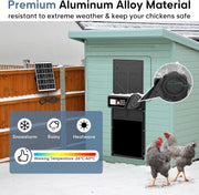 CARLA HOME Solar Automatic Chicken Coop Door with Timer, Light Sensor, Remote Control, Anti-Pinch, LED Screen V178-36374