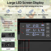 CARLA HOME Automatic Chicken Coop Door Solar Powered with 4 Mode Timer & Light Sensor, Anti-Pinch & USB V178-36375