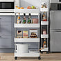 CARLA HOME Slim Storage Cart Organizer Trolley with Wheels for Kitchen, Bathroom, Laundry & Narrow Spaces (4 V178-36376