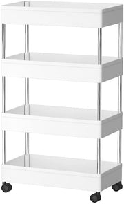 CARLA HOME Slim Storage Cart Organizer Trolley with Wheels for Kitchen, Bathroom, Laundry & Narrow Spaces (4 V178-36376