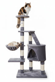 CARLA HOME 120cm Cat Tree for Indoor Cats with Condo, Hammock & Plush Perchfor for Kittens & Adult Cats V178-36377