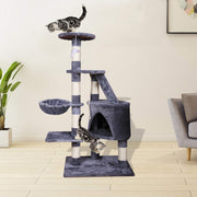 CARLA HOME 120cm Cat Tree for Indoor Cats with Condo, Hammock & Plush Perchfor for Kittens & Adult Cats V178-36377