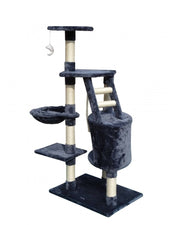 CARLA HOME 120cm Cat Tree for Indoor Cats with Condo, Hammock & Plush Perchfor for Kittens & Adult Cats V178-36377