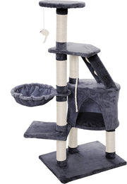 CARLA HOME 120cm Cat Tree for Indoor Cats with Condo, Hammock & Plush Perchfor for Kittens & Adult Cats V178-36377